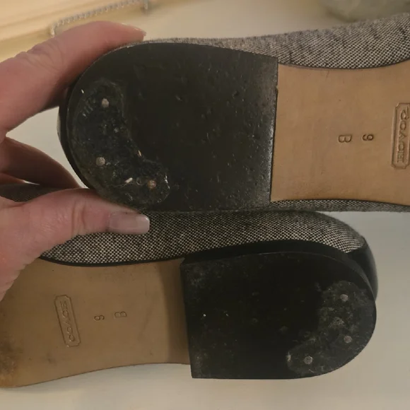 COACH Women's Black and Cream Bow Loafers - Picture 6 of 6